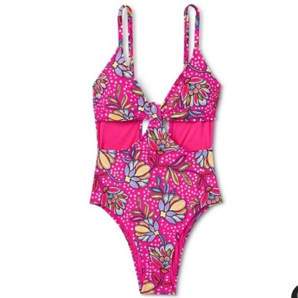 Floral Print Front Cutout One Piece Swimsuit - Tabitha Brown for Target ? - Picture 4 of 16